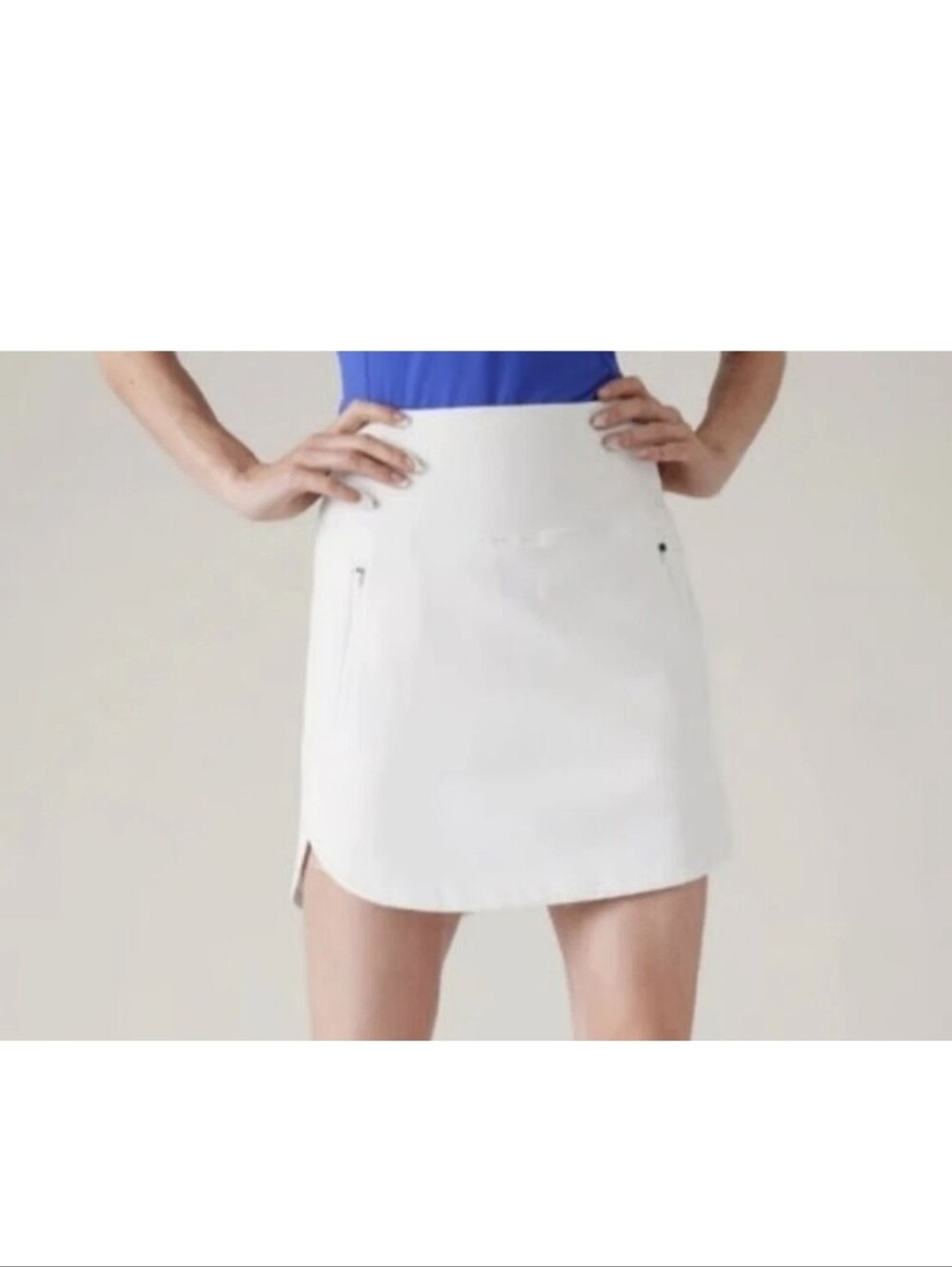 Athleta Fairway Golf Skort 18" White Athletic Skirt Sz S